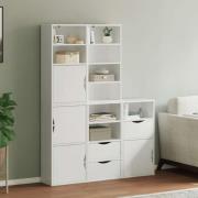 vidaXL Sidoskåp 5 st "ODDA" vit 40x24x79 cm massivt trä furu