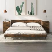 vidaXL Sängbord 2 st rökfärgad ek 40x36x65 cm