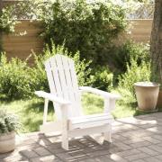 vidaXL Adirondackstol vit 69x85x90,5 cm massivt granträ