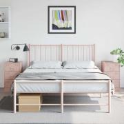 vidaXL Sängskåp 2 st rosa 34,5x39x62 cm stål
