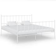 vidaXL Sängram utan madrass vit metall 180x200 cm
