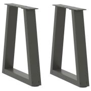 vidaXL Soffbordsben V-formade 2 st antracit 28x(42-43,3) cm stål