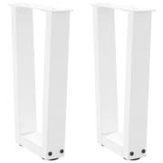 vidaXL Soffbordsben V-formade 2 st vita 38x(42-43,3) cm stål