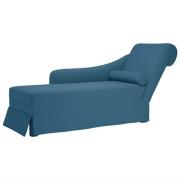 vidaXL Schäslong med bolster och höger armstöd blå sammet