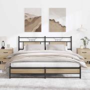 vidaXL Sängram utan madrass metall sonoma-ek 183x213 cm