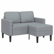 vidaXL 2-sitssoffa med schäslong L-formad ljusgrå 125 cm tyg