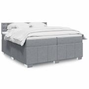 vidaXL Ramsäng med madrass ljusgrå 200x200 cm tyg