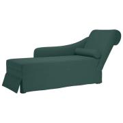 vidaXL Schäslong med bolster och höger armstöd mörkgrön sammet