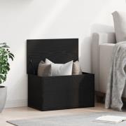 vidaXL Förvaringsbox med Lock Svart Ek 60x35x35 cm Konstruerat Trä
