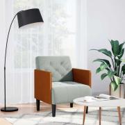 vidaXL Soffstol med armstöd ljusgrå 55 cm sammet