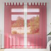 vidaXL Voile gardiner med öglor 2 st vinröd 140x245 cm