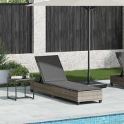 vidaXL Solstol med dynor grå 55x200x25,5cm konstrotting