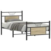 vidaXL Sängram utan madrass sonoma-ek 80x200 cm konstruerad trä