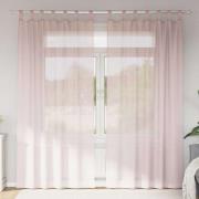 vidaXL Voile gardiner med öglor 2 st ljusrosa 140x245 cm