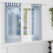 vidaXL Voile gardiner med öglor 2 st kungsblå 140x175 cm