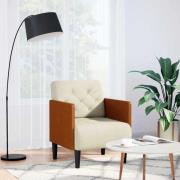 vidaXL Soffstol med armstöd gräddvit 55 cm sammet