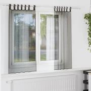 vidaXL Voile gardiner med fliktopp 2 st svart