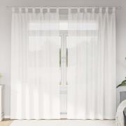 vidaXL Voile gardiner med öglor 2 st vit 140x245 cm