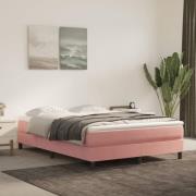 vidaXL Boxspring-sängram rosa 140x200 cm sammet