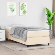 vidaXL Boxspring-sängram gräddvit 90x190 cm tyg