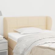 vidaXL Sänggavel med kanter gräddvit 103x23x78/88 cm tyg