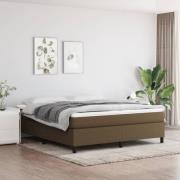 vidaXL Boxspring-sängram mörkbrun 160x200 cm tyg