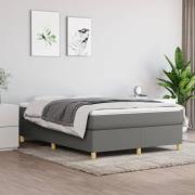 vidaXL Boxspring-sängram mörkgrå 140x200 cm tyg