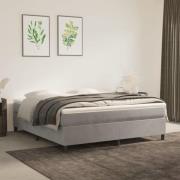 vidaXL Boxspring-sängram ljusgrå 160x200 cm sammet