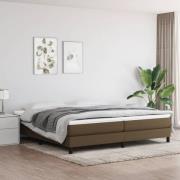 vidaXL Boxspring-sängram mörkbrun 200x200 cm tyg
