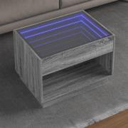 vidaXL Soffbord med Infinity LEDs grå sonoma 70x50x50 cm