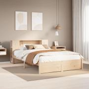 vidaXL Säng med bokhylla utan madrass 160x200cm massiv furu