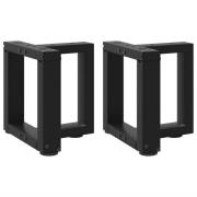vidaXL Soffbordsben T-formade 2 st svarta 30x25x(30-31) cm stål