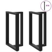 vidaXL Barbordsben T-formad 2 st svart 60x35x(90-91) cm stål