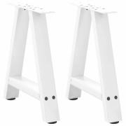vidaXL Soffbordsben A-formade 2 st vita 50x(42-43) cm stål
