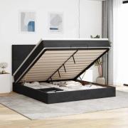 vidaXL Ottoman sängram med madrasser svart 180x200 cm sammet