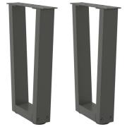 vidaXL Matbordsben V-formade 2 st antracit 38x(42-43,3) cm stål