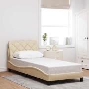 vidaXL Bed Frame without Mattress Cream 90x200 cm Fabric