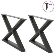 vidaXL Soffbordsben 2 st antracit 70x(42-43,3) cm stål