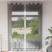 vidaXL Voile gardiner med genomföringar 2 st svart 140x260 cm