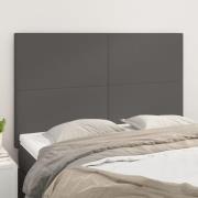 vidaXL Sänggavel grå 144x5x118/128 cm konstläder