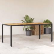 vidaXL Trädgårdsbord med akaciaträ svart 190x90x75 cm konstrotting