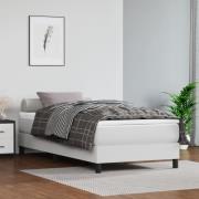 vidaXL Boxspring-sängram vit 90x200 cm konstläder