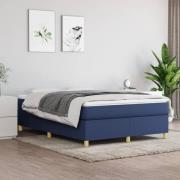 vidaXL Boxspring-sängram blå 140x200 cm tyg