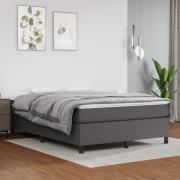 vidaXL Boxspring-sängram grå 140x190 cm konstläder