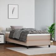 vidaXL Boxspring-sängram cappuccino 90x190 cm konstläder