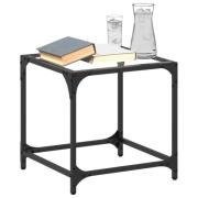 vidaXL Soffbord med transparent glasskiva 2 st 40x40x40 cm stål