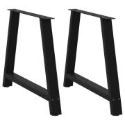 vidaXL Matbordsben A-formade 2 st svarta 90x(72-73) cm stål