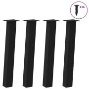 vidaXL Konsolbordsben 4 st svarta 72 cm stål