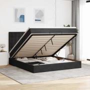 vidaXL Ottoman sängram med madrasser svart 180x200 cm sammet
