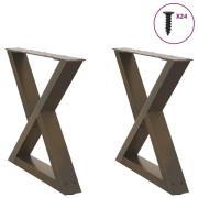 vidaXL Soffbordsben 2 st naturstål 60x(42-43,3) cm stål
